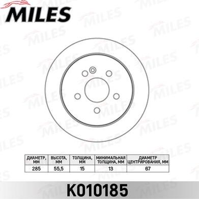 Miles K010185 - Brake Disc autospares.lv