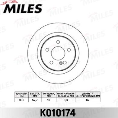 Miles K010174 - Brake Disc autospares.lv