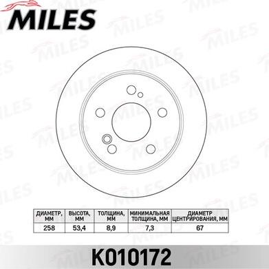 Miles K010172 - Brake Disc autospares.lv