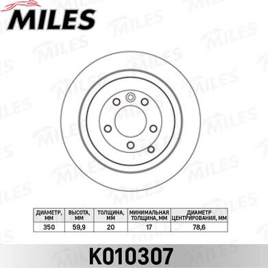 Miles K010307 - Brake Disc autospares.lv