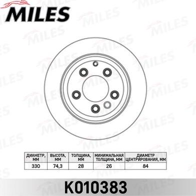 Miles K010383 - Brake Disc autospares.lv