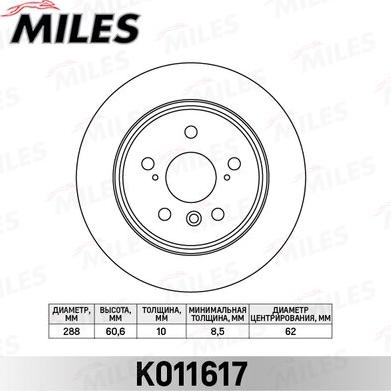 Miles K011617 - Brake Disc autospares.lv