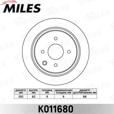 Miles K011680 - Brake Disc autospares.lv