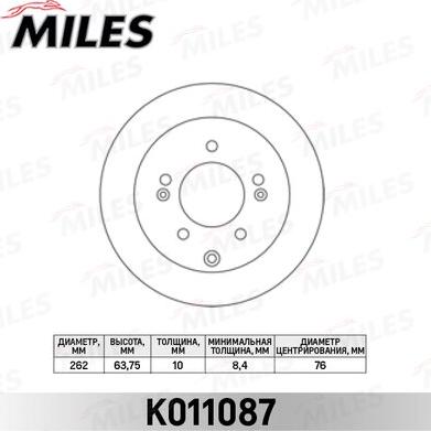 Miles K011087 - Brake Disc autospares.lv