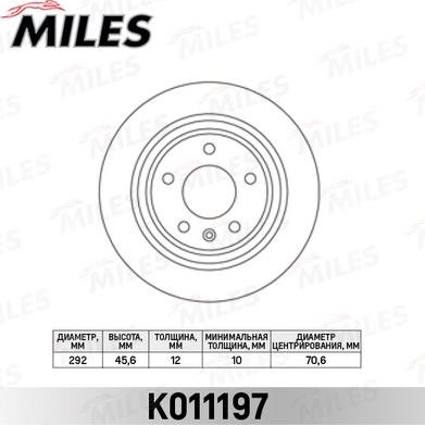 Miles K011197 - Brake Disc autospares.lv