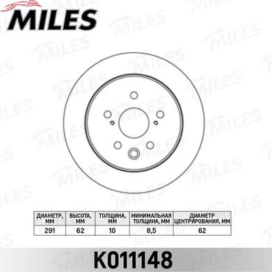 Miles K011148 - Brake Disc autospares.lv