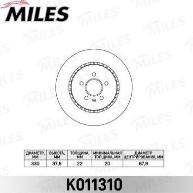 Miles K011310 - Brake Disc autospares.lv