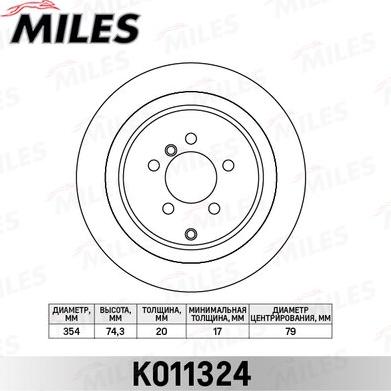 Miles K011324 - Brake Disc autospares.lv