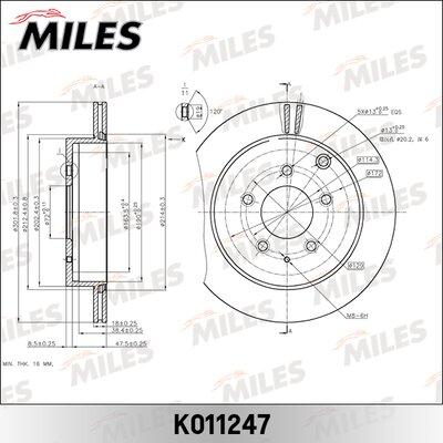 Miles K011247 - Brake Disc autospares.lv