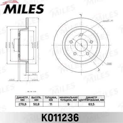 Miles K011236 - Brake Disc autospares.lv