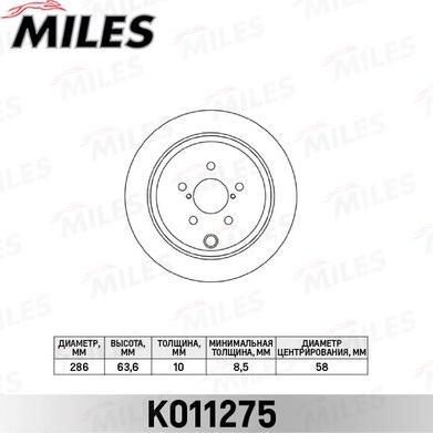 Miles K011275 - Brake Disc autospares.lv