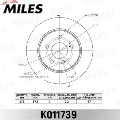 Miles K011739 - Brake Disc autospares.lv