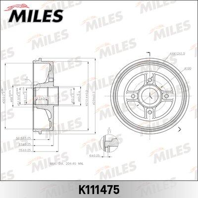 Miles K111475 - Brake Drum autospares.lv