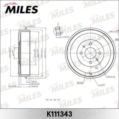 Miles K111343 - Brake Drum autospares.lv