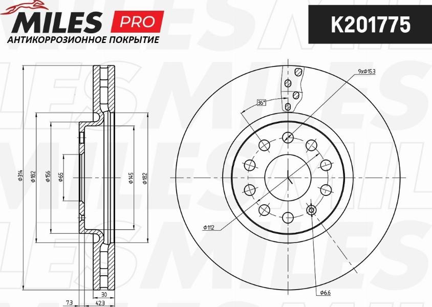 Miles K201775 - Brake Disc autospares.lv