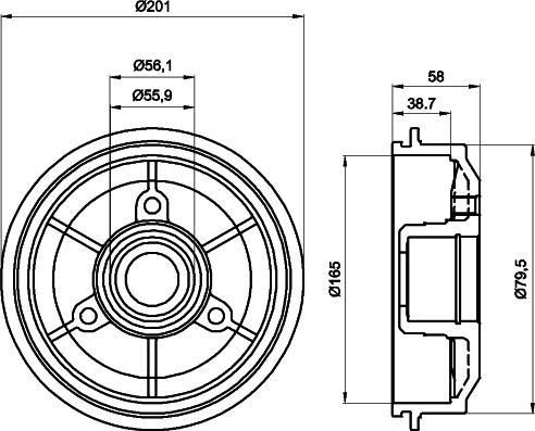 Mintex MBD026 - Brake Drum autospares.lv