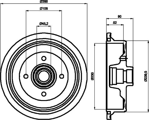 Mintex MBD136 - Brake Drum autospares.lv