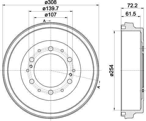 Mintex MBD364 - Brake Drum autospares.lv