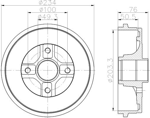 Mintex MBD317 - Brake Drum autospares.lv