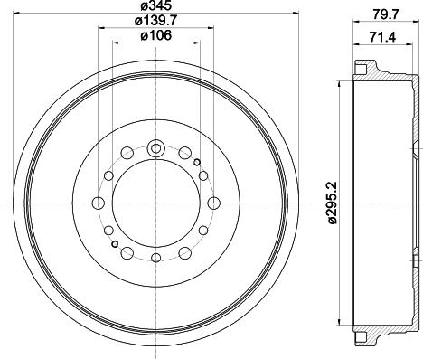 Mintex MBD388 - Brake Drum autospares.lv