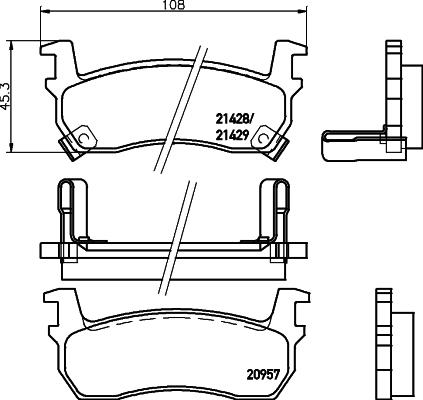 Mintex MDB1475 - Brake Pad Set, disc brake autospares.lv