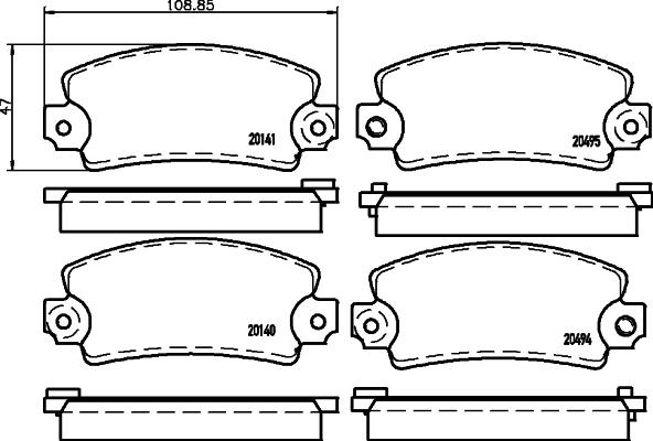 Mintex MDB1019 - Brake Pad Set, disc brake autospares.lv