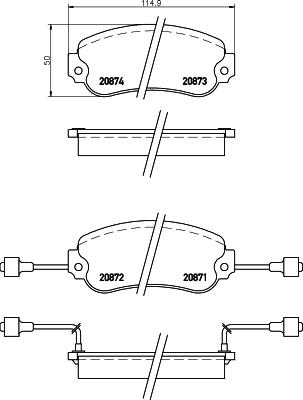 Textar 20871 180 0 5 - Brake Pad Set, disc brake autospares.lv