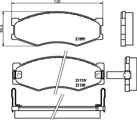 Mintex MDB1280 - Brake Pad Set, disc brake autospares.lv