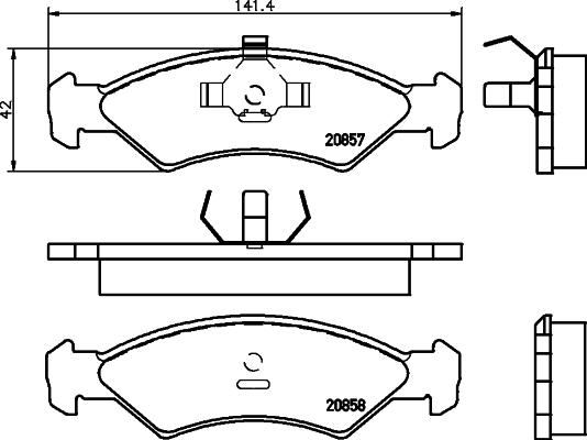 Mintex MDB1225 - Brake Pad Set, disc brake autospares.lv