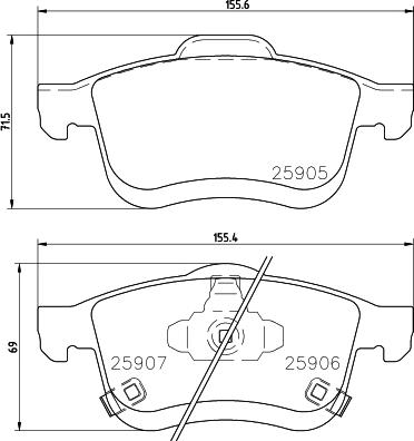 Mintex MDB3440 - Brake Pad Set, disc brake autospares.lv