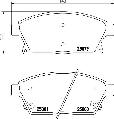 Mintex MDB3099 - Brake Pad Set, disc brake autospares.lv