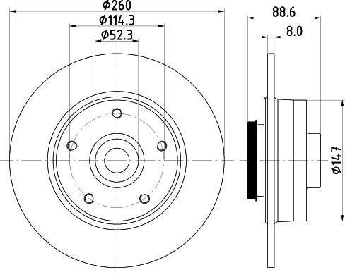 Mintex MDC2795C - Brake Disc autospares.lv