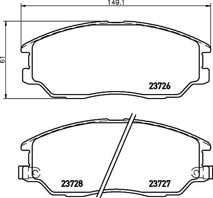 Mintex MDB2594 - Brake Pad Set, disc brake autospares.lv