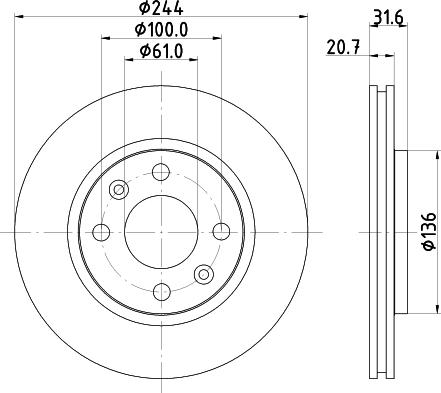 Mintex MDC421 - Brake Disc autospares.lv