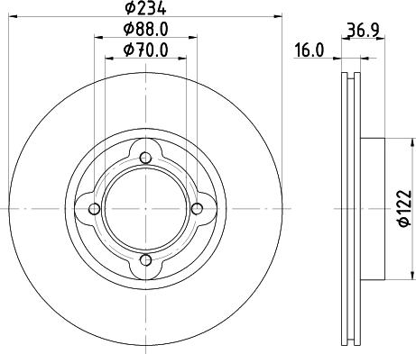 Mintex MDC1974 - Brake Disc autospares.lv