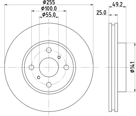 Mintex MDC2560 - Brake Disc autospares.lv