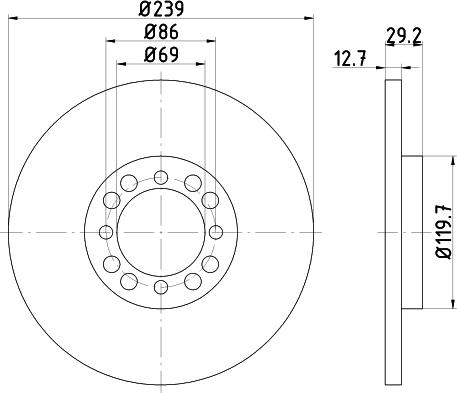 Mintex MDC251 - Brake Disc autospares.lv