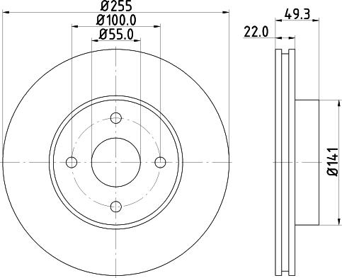 Mintex MDC2215 - Brake Disc autospares.lv