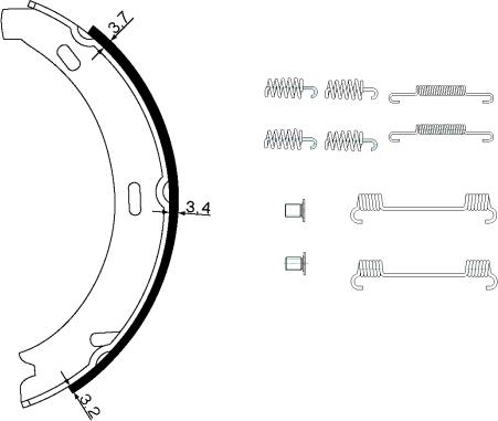 Mintex MFR693 - Brake Shoe Set, parking brake autospares.lv