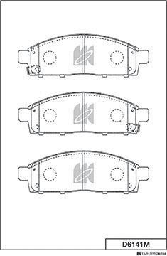 MK Kashiyama D6141M - Brake Pad Set, disc brake autospares.lv