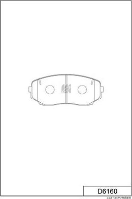 MK Kashiyama D6160 - Brake Pad Set, disc brake autospares.lv