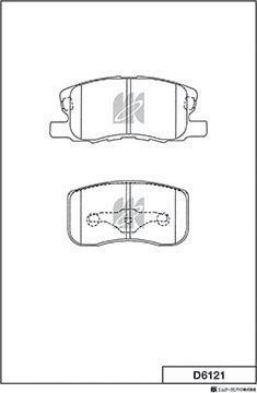 MK Kashiyama D6121 - Brake Pad Set, disc brake autospares.lv