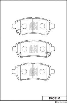 MK Kashiyama D0051M - Brake Pad Set, disc brake autospares.lv