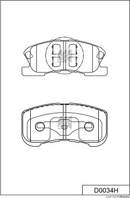 MK Kashiyama D0034H - Brake Pad Set, disc brake autospares.lv