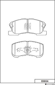 MK Kashiyama D0034 - Brake Pad Set, disc brake autospares.lv