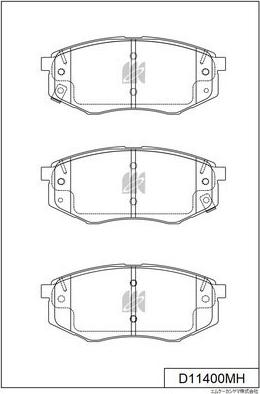 MK Kashiyama D11400MH - Brake Pad Set, disc brake autospares.lv