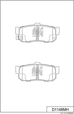 MK Kashiyama D1148MH - Brake Pad Set, disc brake autospares.lv