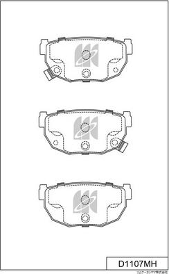 MK Kashiyama D1107MH - Brake Pad Set, disc brake autospares.lv