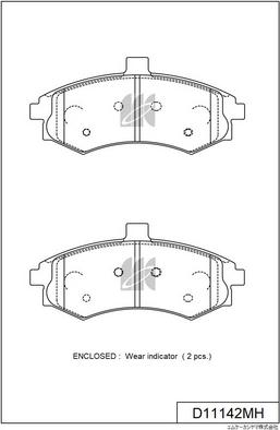 MK Kashiyama D11142MH - Brake Pad Set, disc brake autospares.lv