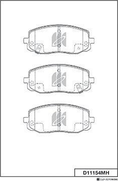 MK Kashiyama D11154MH - Brake Pad Set, disc brake autospares.lv